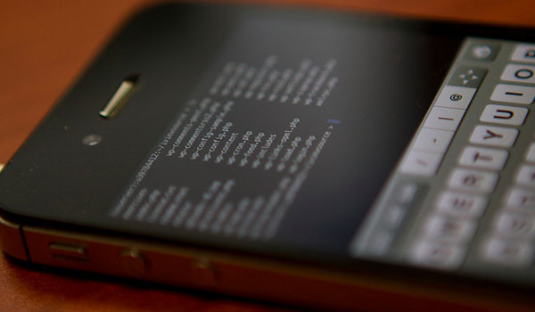 Terminal App running on iPhone iOS smartphone