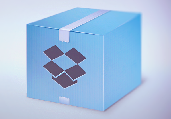 Custom Dropbox logo redesign blue shining box