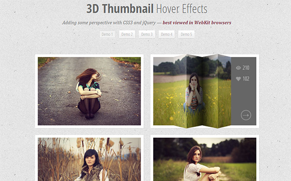 3D Thumbnail Hover Effects