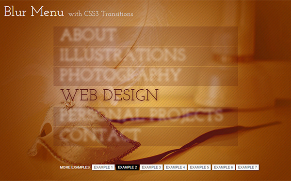 Blur Menu with CSS3 Transitions