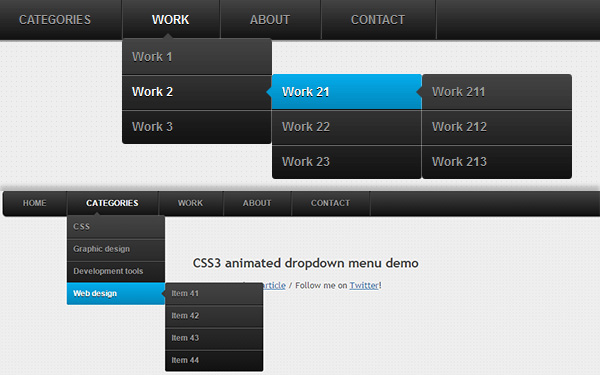 CSS3 Animated Dropdown Menu