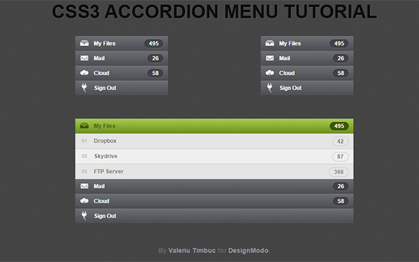 How to Create Accordion Menu in Pure CSS3