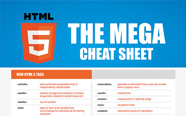 HTML5 Mega Cheat Sheet