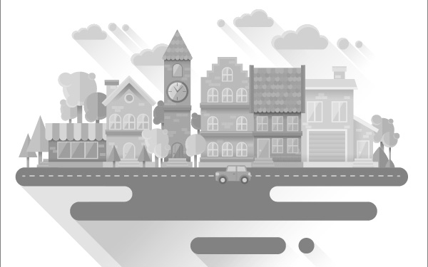 Create a Flat Grayscale Cityscape in Illustrator