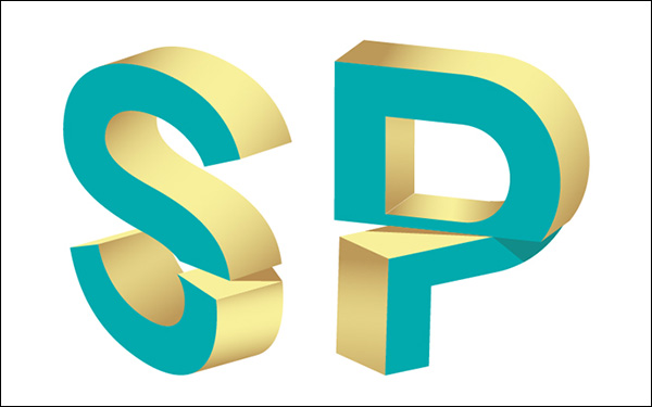 3D Split Text Vector Effect